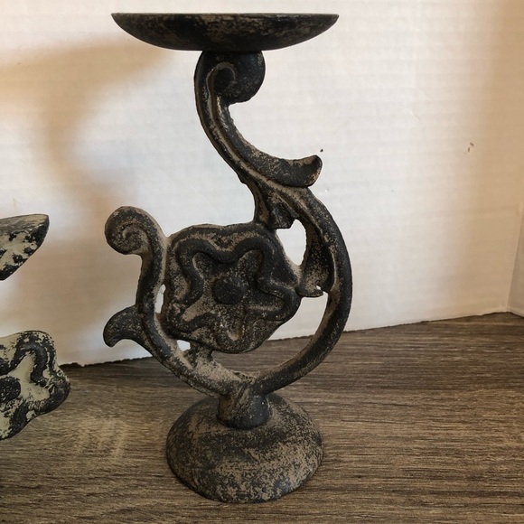 Pair of Vintage Metal Candle  Holders - Picture 3 of 10